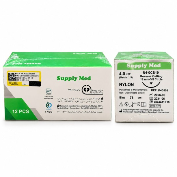 نخ بخیه غیر جذبی نایلون ساپلای مد - Supply Med